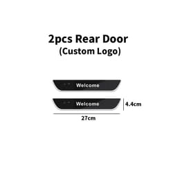Carbon fiber Car Door Sill Light Threshold Lamp Customized Logo Power - For N-ISSAN, 2pcs Rear door