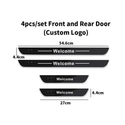 Carbon fiber Car Door Sill Light Threshold Lamp Customized Logo Power - Customized, 4pcs Front and Rear