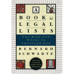 ISBN A of Legal Lists ( The Best and Worst in American Law with 150 Court and Judge Trivia Questions ) book English Paperback 304 pages