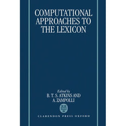 ISBN Computational Approaches to the Lexicon book 496 pages