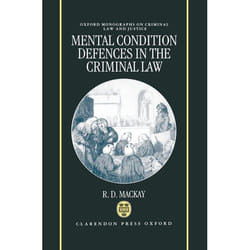 ISBN Mental Condition Defences in the Criminal Law book