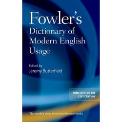 ISBN Fowler's Dictionary of Modern English Usage 928 pages