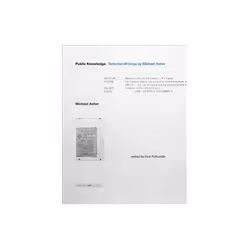 ISBN Public Knowledge: Selected Writings by Michael Asher, Art & design, English, Hardcover, 264 pages