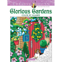 Dover Publications Creative Haven Glorious Gardens Color by Number Coloring Book