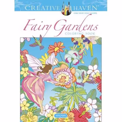 Dover Publications Creative Haven Fairy Gardens Coloring Book, 64 pages, Coloring book/album