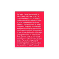 ISBN Six Years: The Dematerialization of the Art Object from 1966 to 1972 book Art & design English Paperback 294 pages