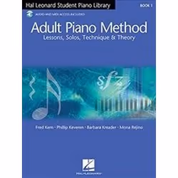 ISBN Adult Piano Method Book 1 : Lessons, Solos, Technique and Theory, Music, English, 96 pages