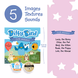 Ditty Bird Cute Animals Touch, Feel & Listen