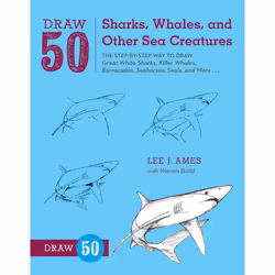 ISBN Draw 50 Sharks, Whales, and Other Sea Creatures, Paperback, 64 pages
