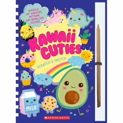 Scholastic Kawaii Cuties: Scratch Magic, Children's coloring book