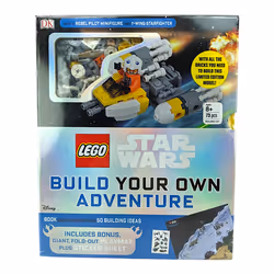 LEGO Star Wars: Build your own Adventure book with Rebel Pilot minifigure and Y-Wing Starfighter kit