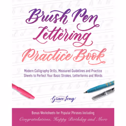 ISBN Brush Pen Lettering Practice Book, Art & design, English, Paperback, 128 pages