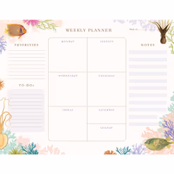 ISBN Art of Nature: Under the Sea Weekly Planner Notepad, English, 52 pages