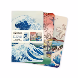 ISBN Japanese Woodblocks Set of 3 Mini Notebooks, English, 64 pages