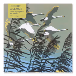 ISBN Adult Jigsaw Puzzle Robert Gillmor: Swans Flying over the Reeds (500 pieces), English, 1 pages