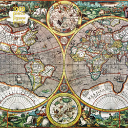 ISBN Adult Jigsaw Puzzle Pieter van den Keere: Antique Map of the World