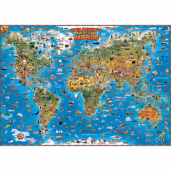 The Genuine Company ltd. World children's map flat laminated