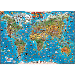 The Genuine Company ltd. World children's map flat laminated