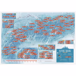 Lovell Johns Alpine Skiing Collect & Scratch wall map