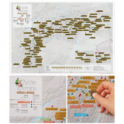 Lovell Johns Alpine Cycle Climbs Collect & Scratch wall map