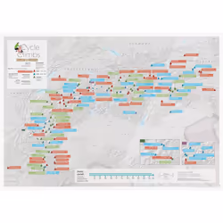 Lovell Johns Alpine Cycle Climbs Collect & Scratch wall map