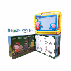Peppa Pig Read & Doodle - Learning resources for kids, a magnetic drawing pad, an easy-to-use pen
