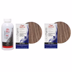 3.6oz) Wella Color Charm Permanent Liquid Color | Wella Permanent Hair Dye - 6A+6A+Developer (Vol. 20