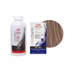 3.6oz) Wella Color Charm Permanent Liquid Color | Wella Permanent Hair Dye - 6A + Developer (Vol. 20