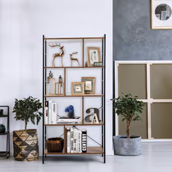 5 Tier Ladder Shelf Bookcase Industrial Storage Rack Display Stand