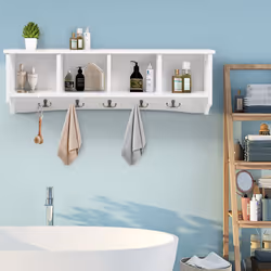 Wall-Mounted Entryway Storage Cabinet Hanging Coat Rack Display Stand
