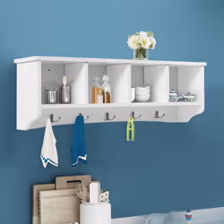 Wall-Mounted Entryway Storage Cabinet Hanging Coat Rack Display Stand