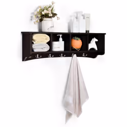 Wall-Mounted Entryway Storage Cabinet Hanging Coat Rack Display Stand