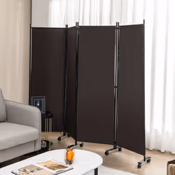 4 Panel Room Divider 172cm Tall Rolling Privacy Screens on Wheels