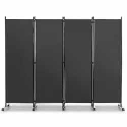 4 Panel Room Divider 172cm Tall Rolling Privacy Screens on Wheels
