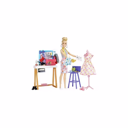 Barbie Fashion Designer Doll (12-in/30.40-cm), & Studio, 25+ Design & Fashion Accessories, Design Desk, Chair, Ages 3 Years Old & Up - HDY90